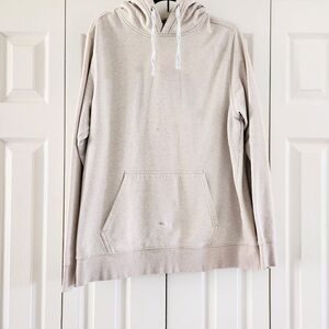 North Face Neutral Ivory Pullover Hoodie Sweatshirt, Men's Large